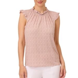 Adrianna Papell Womens Ruffle Mock Neck Tank NWT